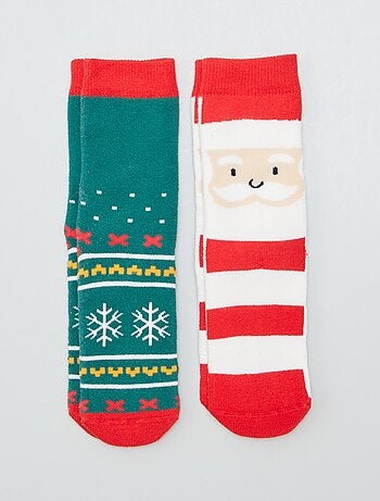 Lot de 2 paires de chaussettes de Noël - Kiabi
