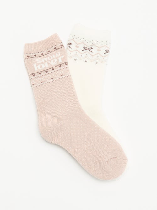 Lot de 2 paires de chaussettes doublées - Kiabi