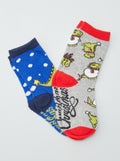 Lot de 2 paires de chaussettes + emballage boule de Noël Marine/rouge/gris - Kiabi