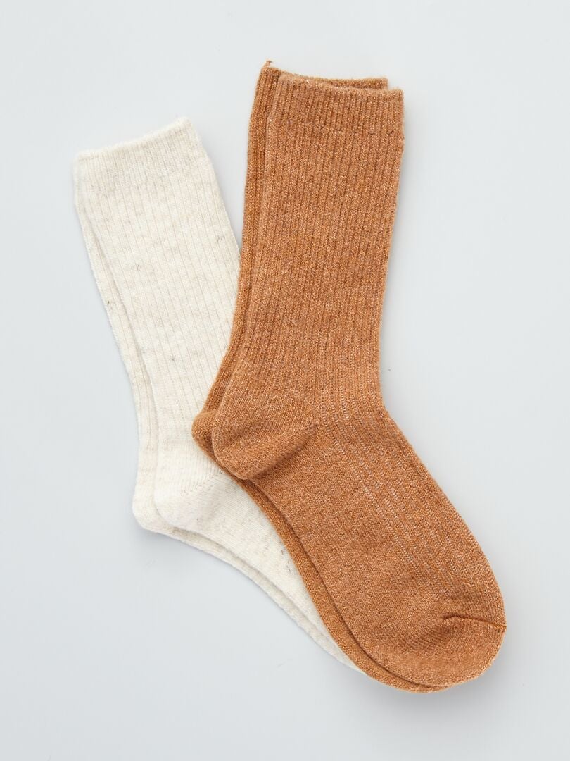 2 paires de chaussettes protège pieds avec flamant 35/38 Sincère