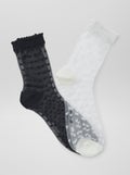 Lot de 2 paires de chaussettes en voile Noir/blanc - Kiabi