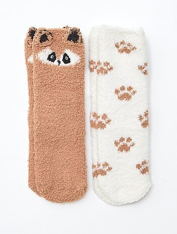 Lot de 2 paires de chaussettes fantaisie