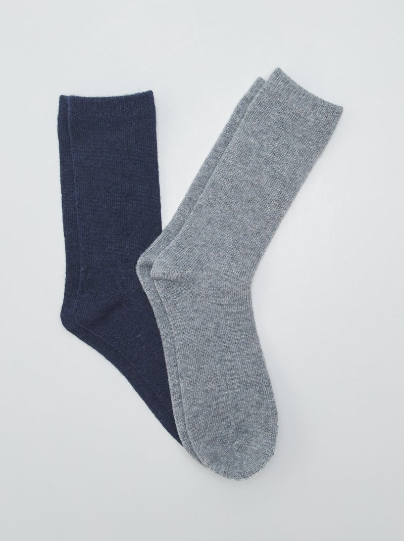 Lot de 2 paires de chaussettes Gris/bleu - Kiabi