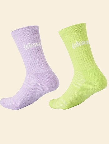 Lot de 2 paires de chaussettes hautes anti-dérapantes - (ekstract)