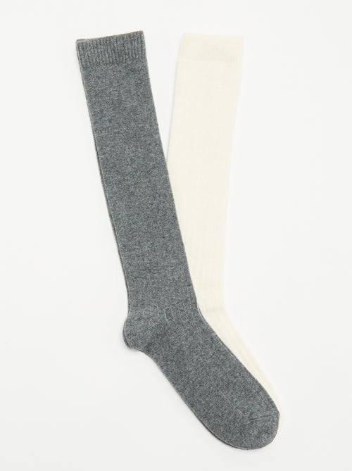 Lot de 2 paires de chaussettes hautes - Kiabi