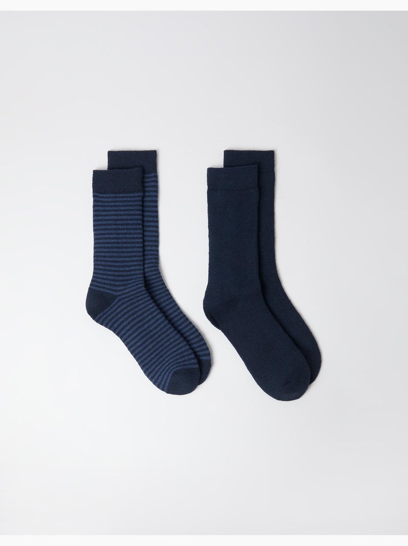 Lot de 2 paires de chaussettes, mo fashion Bleu - Kiabi