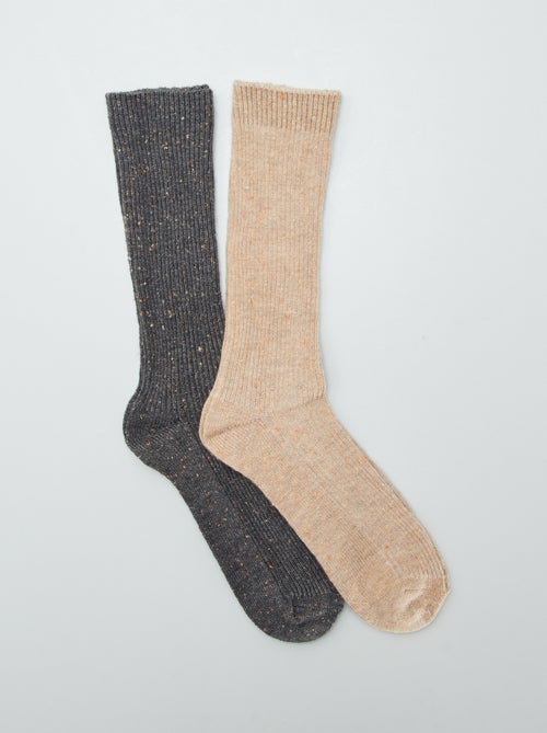 Lot de 2 paires de chaussettes mouchetées - Kiabi