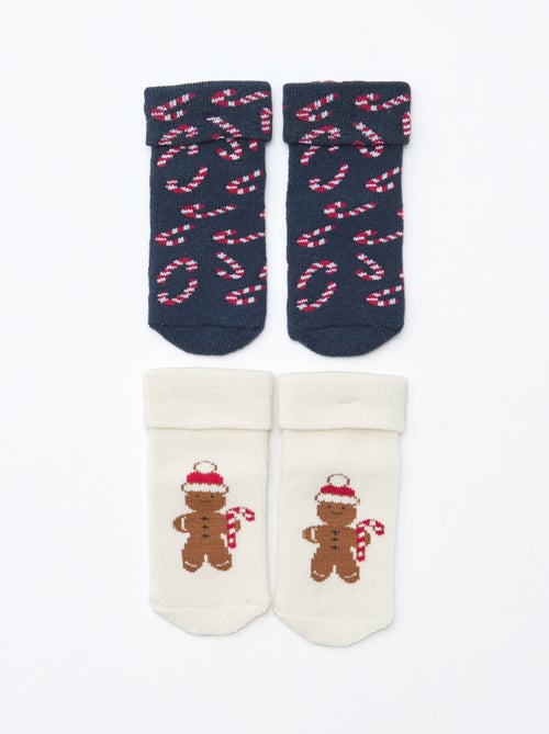 Lot de 2 paires de chaussettes naissance - Kiabi