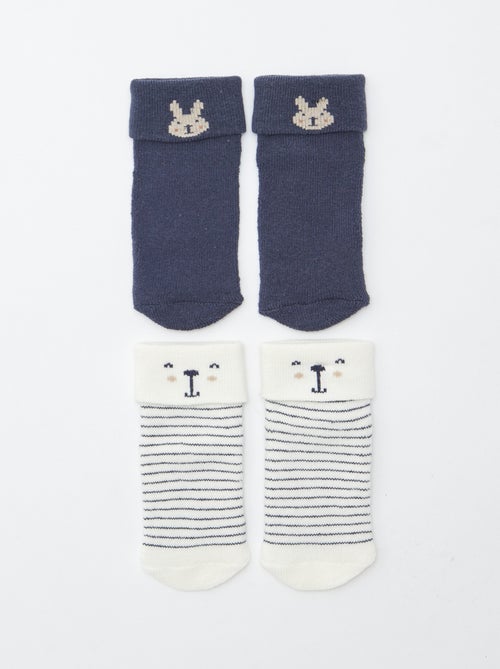 Lot de 2 paires de chaussettes naissance - Kiabi