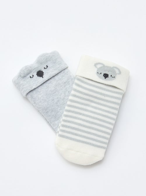 Lot de 2 paires de chaussettes naissance - Kiabi