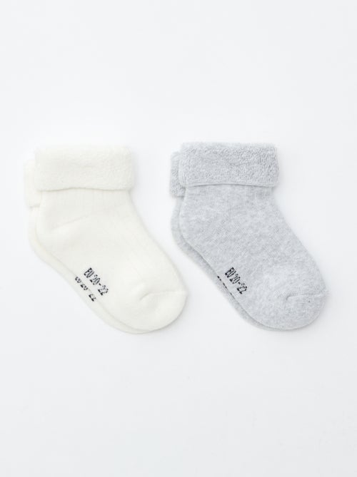 Lot de 2 paires de chaussettes naissance - Kiabi