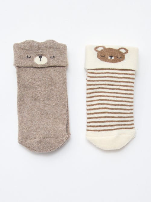 Lot de 2 paires de chaussettes naissance - Kiabi