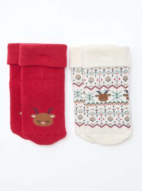 Lot de 2 paires de chaussettes naissance - Kiabi