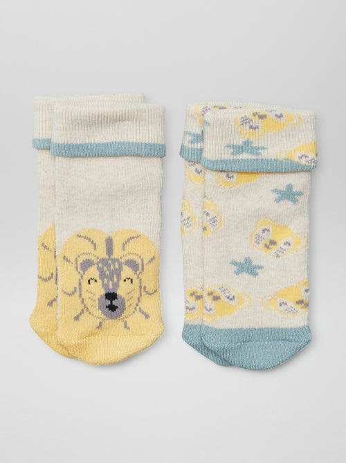 Lot de 2 paires de chaussettes naissances - Kiabi