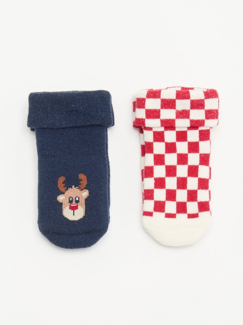 Lot de 2 paires de chaussettes naissances Bleu - Kiabi