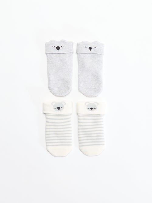 Lot de 2 paires de chaussettes naissances - Kiabi