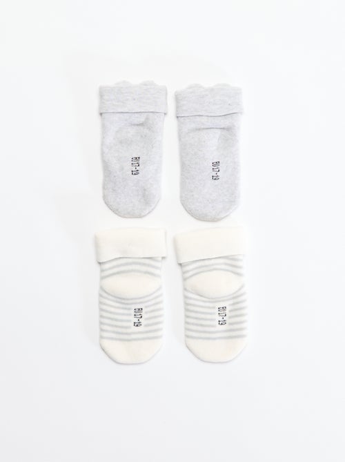 Lot de 2 paires de chaussettes naissances - Kiabi