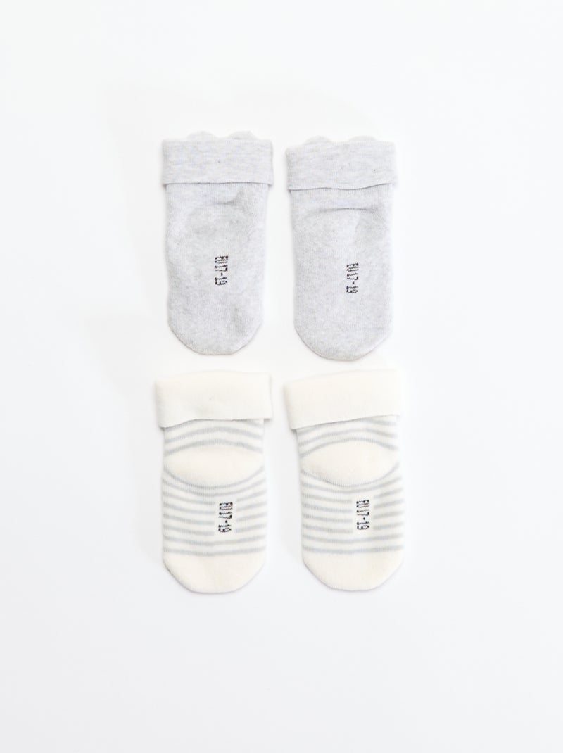 Lot de 2 paires de chaussettes naissances Gris - Kiabi