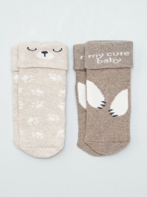 Lot de 2 paires de chaussettes naissances - Kiabi
