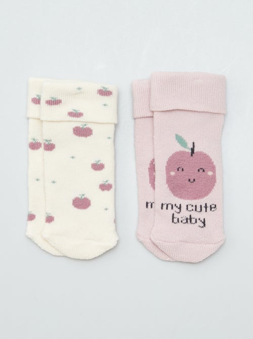 Lot de 2 paires de chaussettes naissances - Kiabi
