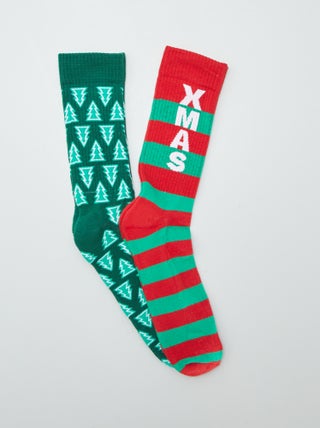 Lot de 2 paires de chaussettes 'Noël'