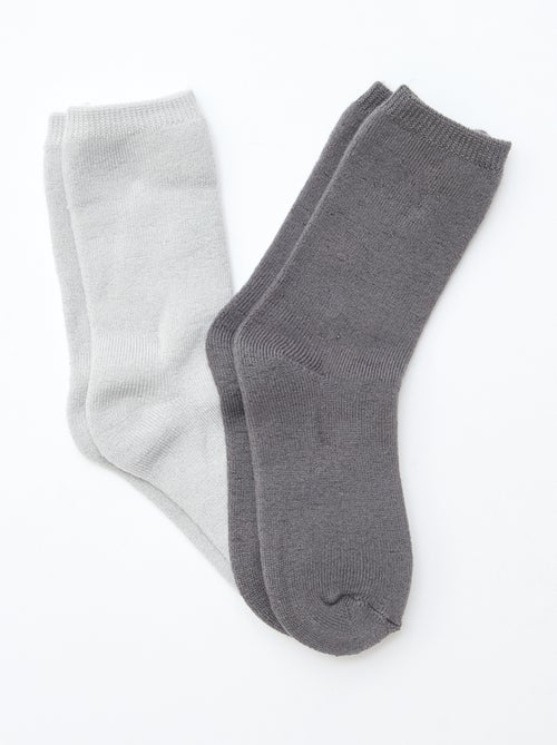 Lot de 2 paires de chaussettes thermiques - Kiabi