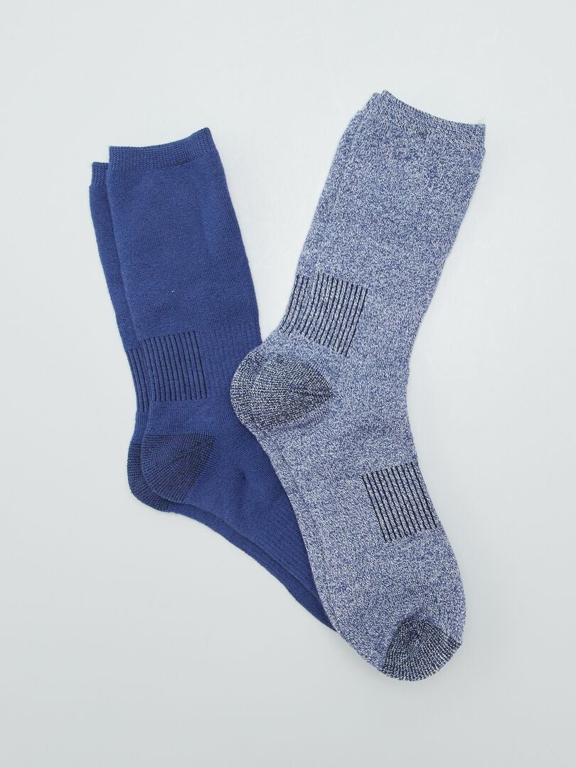 Lot de 2 paires de chaussettes thermiques - Lot bleu - Kiabi - 9.00€