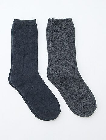 Lot de 2 paires de chaussettes unies