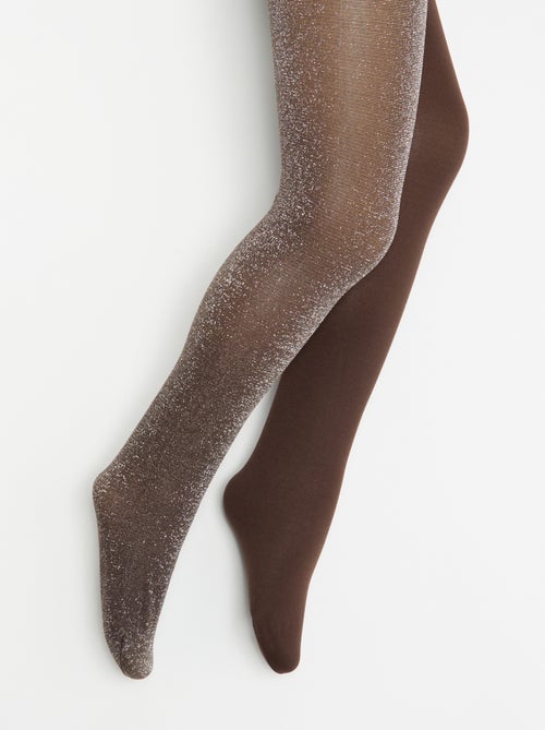 Lot de 2 paires de collants - 1 mate + 1 brillante - Kiabi