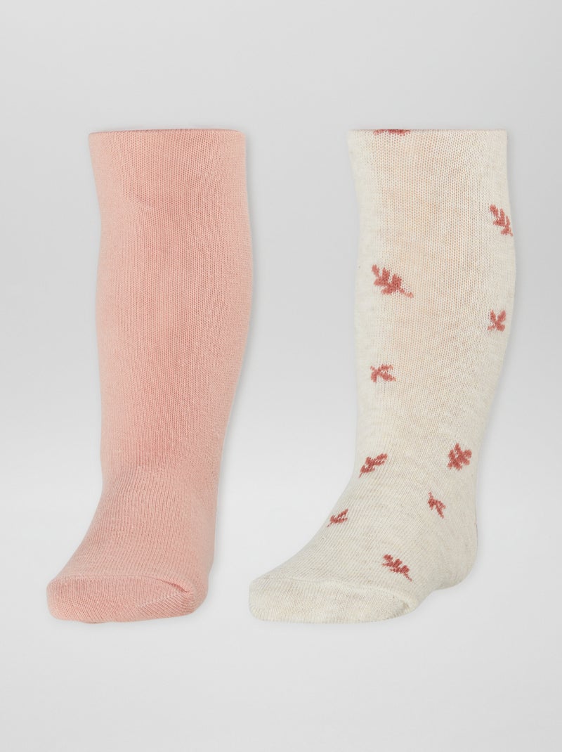 Lot de 2 paires de collants chauds BEIGE - Kiabi