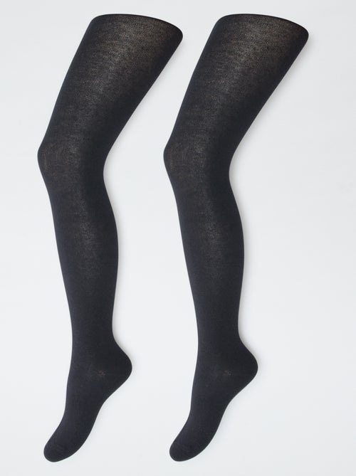 Lot de 2 paires de collants chauds unis - Kiabi