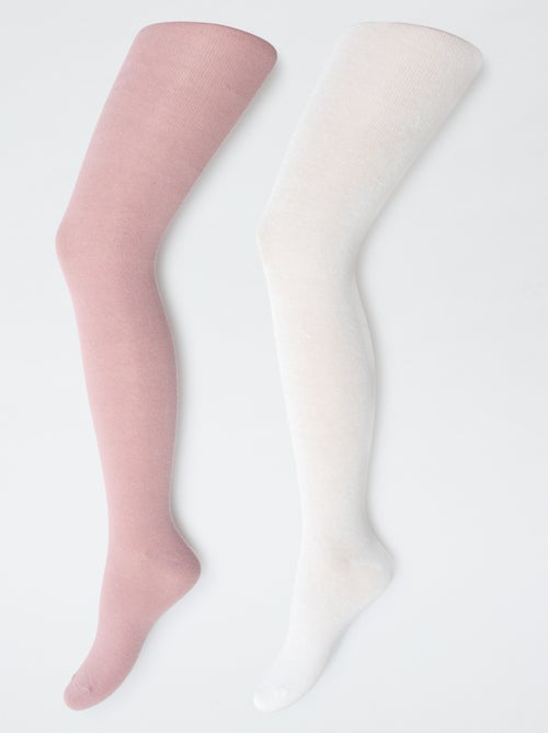 Lot de 2 paires de collants chauds unis - Kiabi