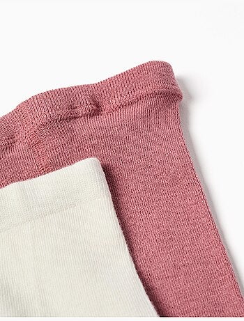 Lot de 2 paires de collants côtelés/jacquard