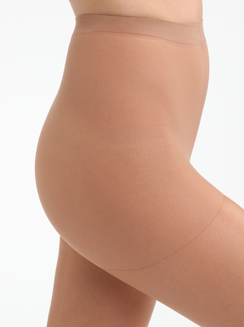 Lot de 2 paires de collants 'Dim' Beige - Kiabi