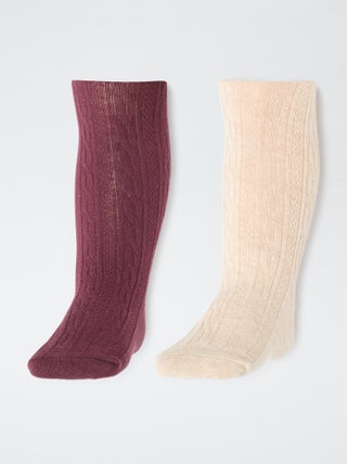Lot de 2 paires de collants en maille