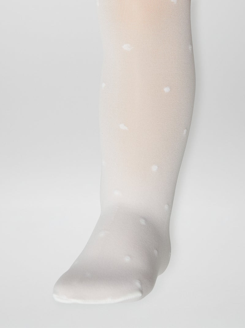 Lot de 2 paires de collants légers fantaisie BLANC - Kiabi