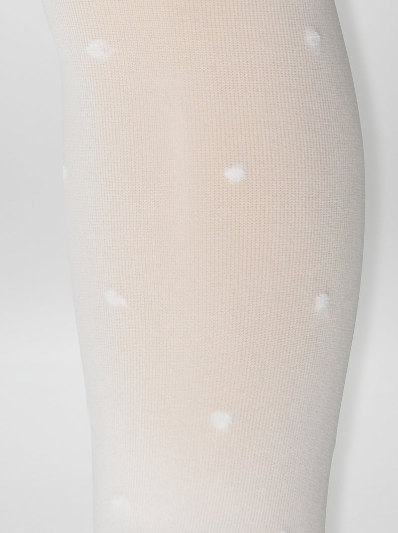 Lot de 2 paires de collants légers fantaisie BLANC - Kiabi