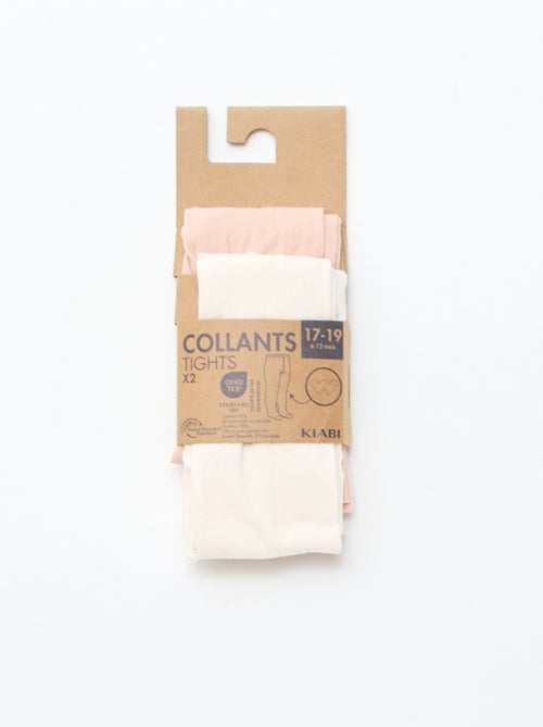 Lot de 2 paires de collants légers fantaisie - Kiabi