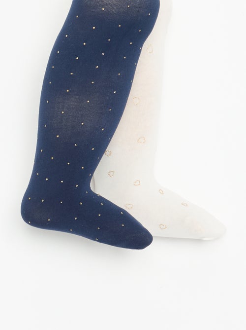 Lot de 2 paires de collants légers fantaisie - Kiabi