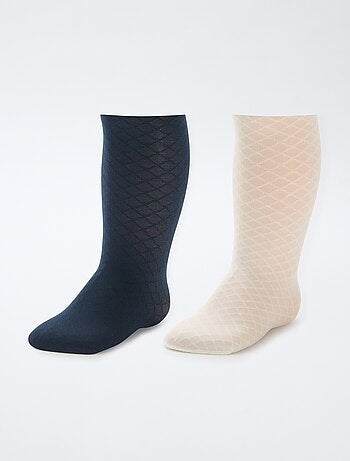 Lot de 2 paires de collants légers fantaisie