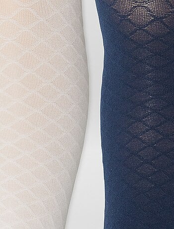 Lot de 2 paires de collants légers fantaisie