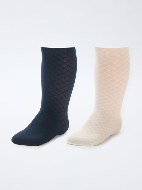 Lot de 2 paires de collants légers fantaisie - Kiabi