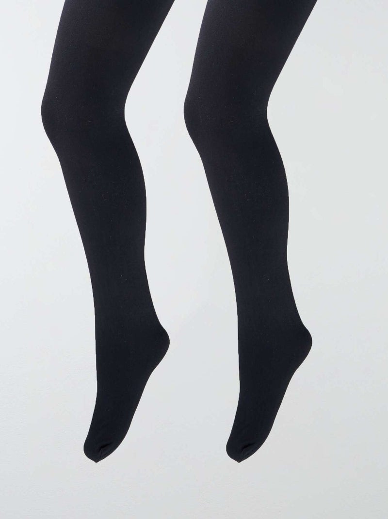 Lot de 2 paires de collants légers opaques noir - Kiabi
