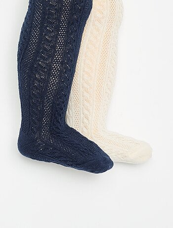 Lot de 2 paires de collants maille fantaisie