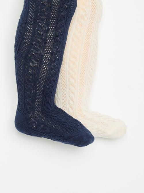 Lot de 2 paires de collants maille fantaisie - Kiabi