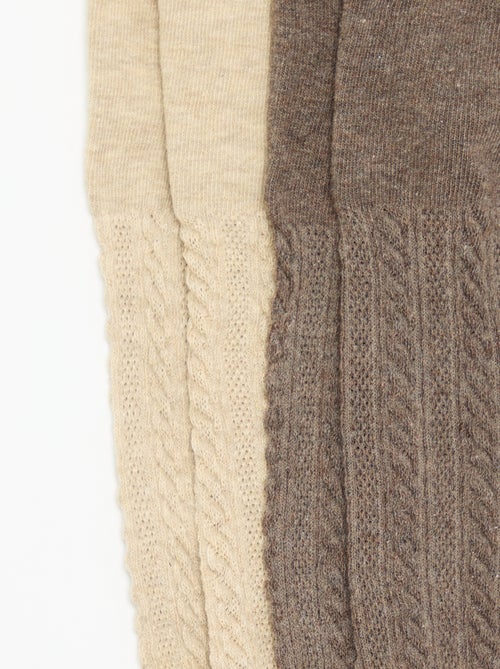 Lot de 2 paires de collants maille fantaisie - Kiabi