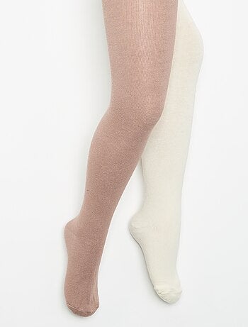 Lot de 2 paires de collants unies