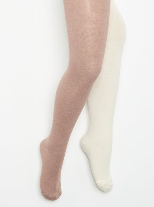 Lot de 2 paires de collants unies - Kiabi