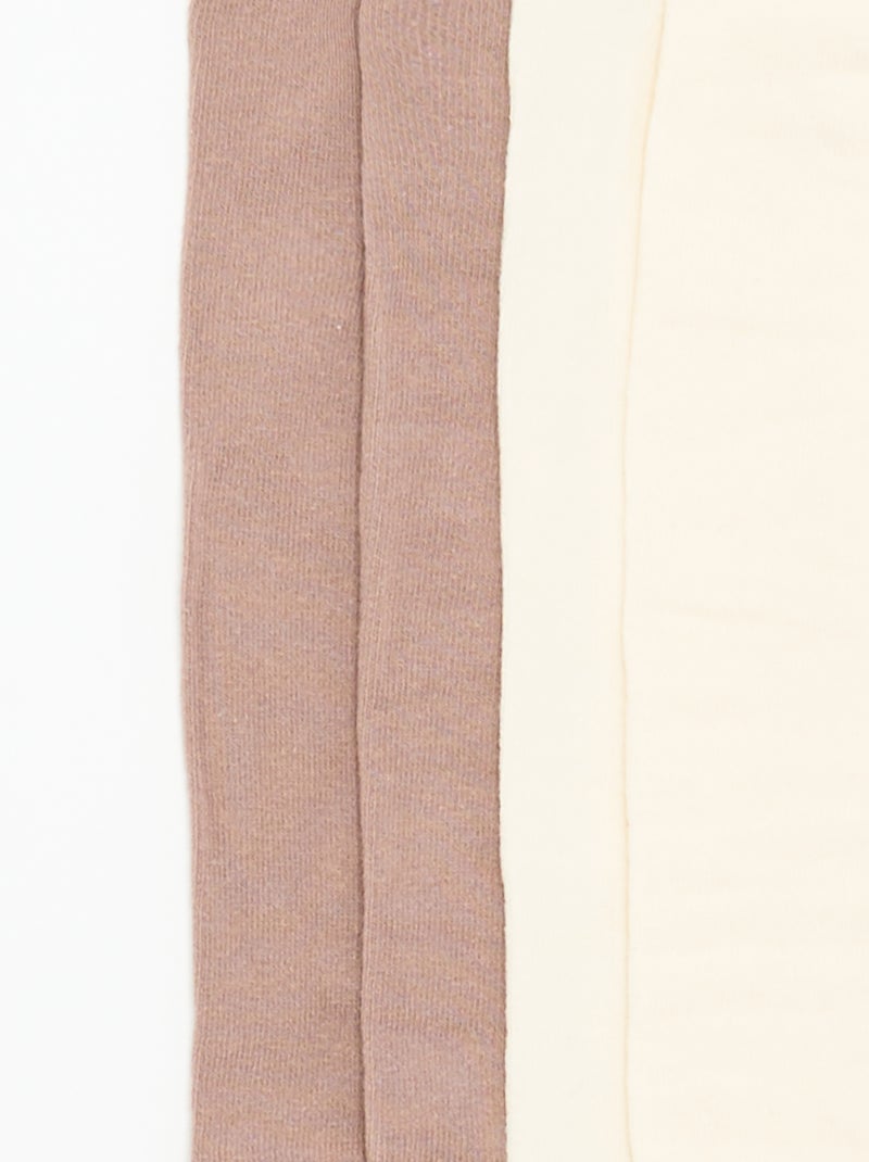 Lot de 2 paires de collants unies Beige - Kiabi