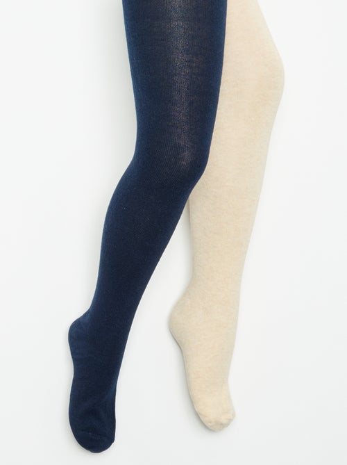 Lot de 2 paires de collants unies - Kiabi